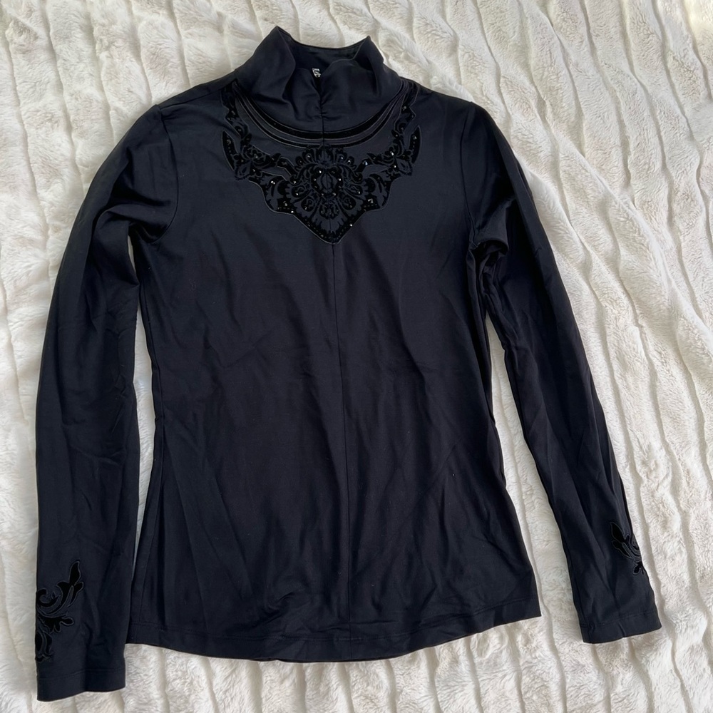 Bogner Black Embellished Women's Ski Top Size XS